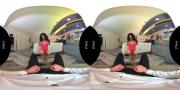 Скриншот №1 для [VRHush.com] Brandy Aniston - From the Vault: My Feet Or My Pussy [2021-11-15, Hardcore, Blowjob, Big Tits, Brunette, Lingerie, Facial, Cum Swallow, Heels, POV, VR, 4K, 1920p] [Oculus Go / GearVR]