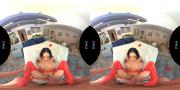 Скриншот №3 для [VRHush.com] Brandy Aniston - From the Vault: My Feet Or My Pussy [2021-11-15, Hardcore, Blowjob, Big Tits, Brunette, Lingerie, Facial, Cum Swallow, Heels, POV, VR, 6K, 2880p] [Oculus Rift / Vive]